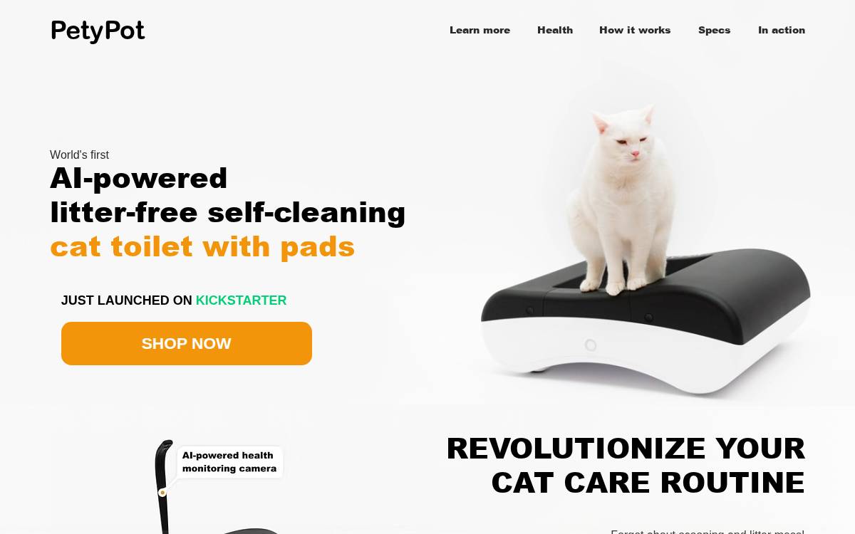 Petypot website preview