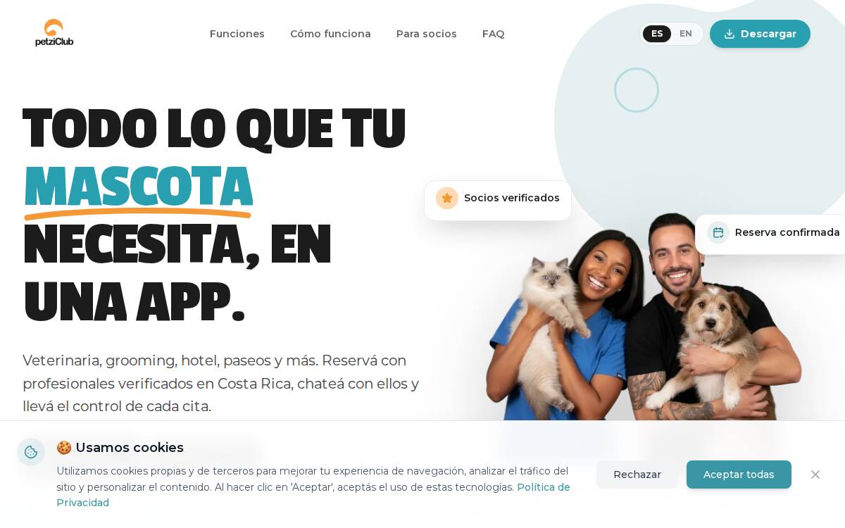petziClub website preview