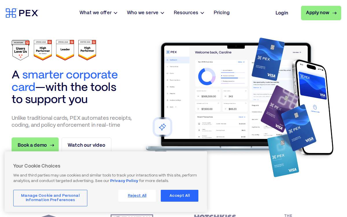 Pexcard website preview