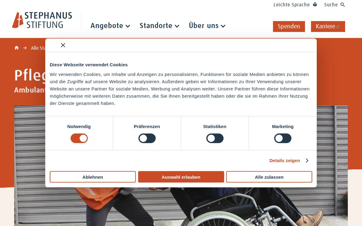 Pflegetiger website preview