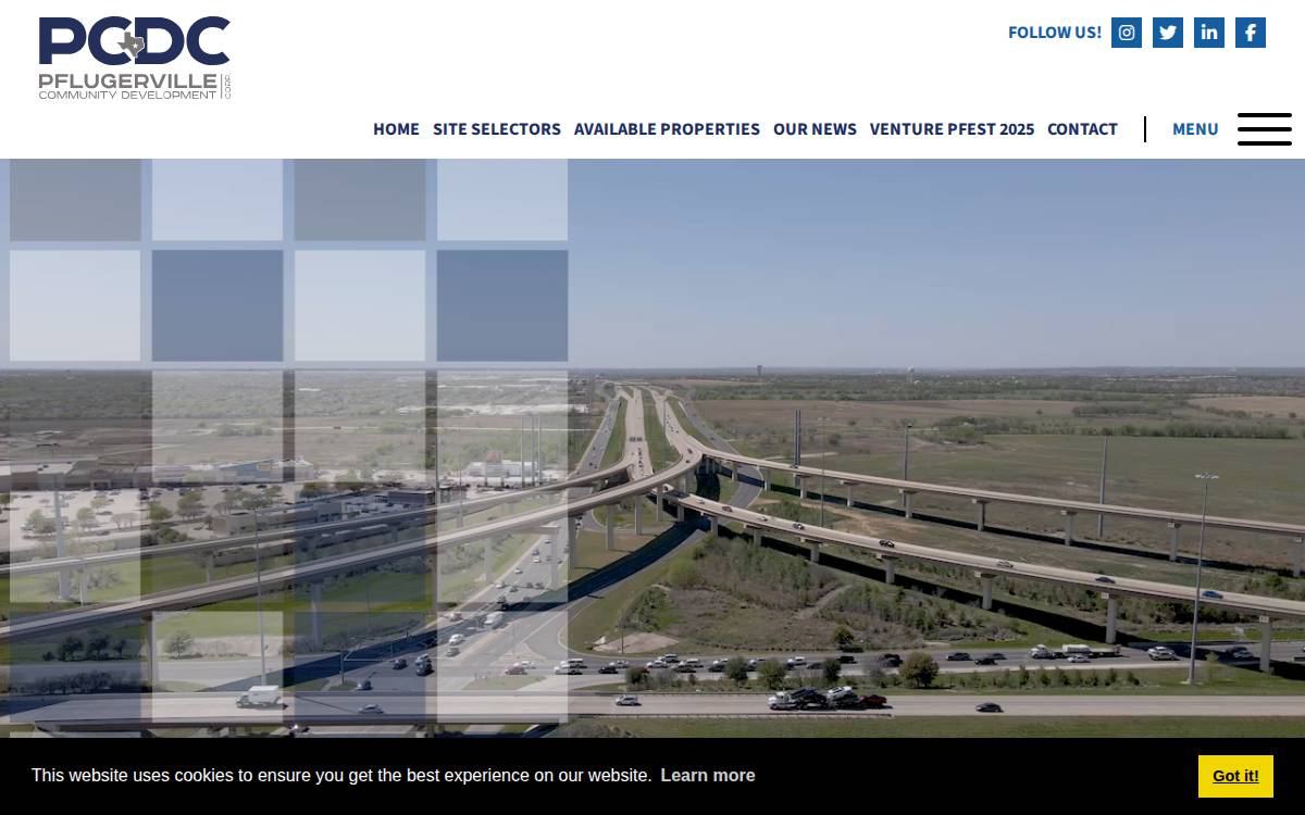 Pflugerville Community Development Corp website preview