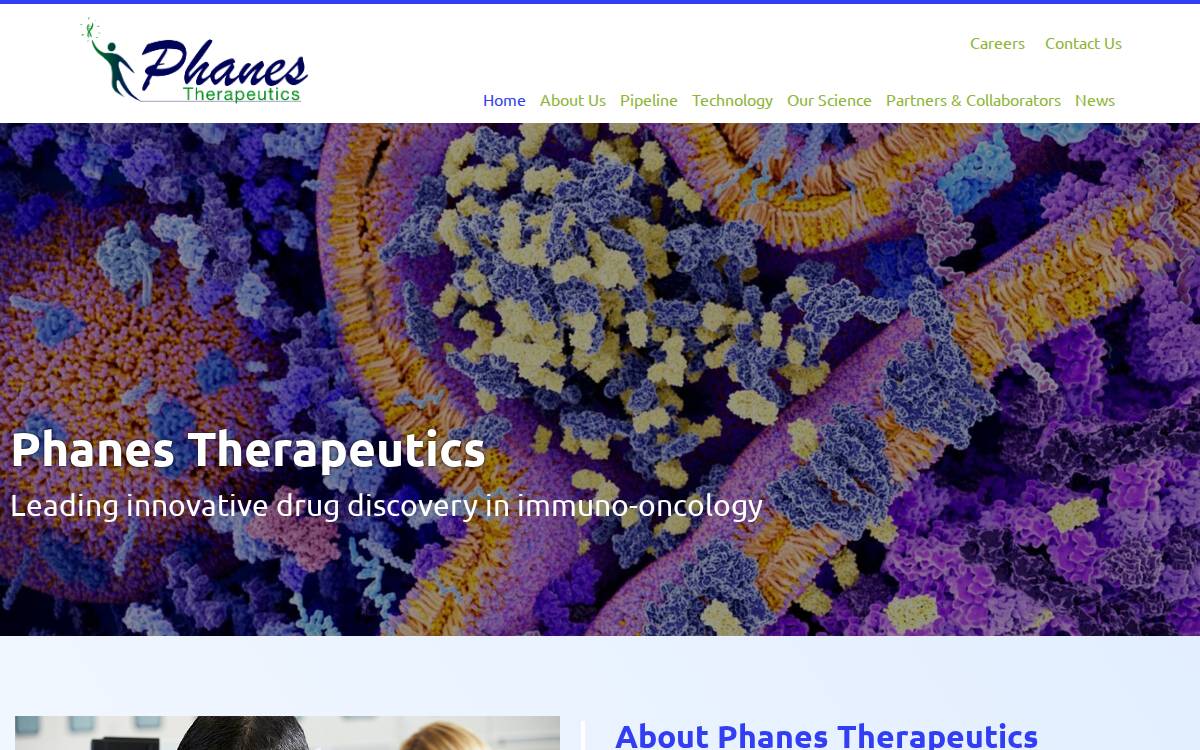 Phanesthera website preview