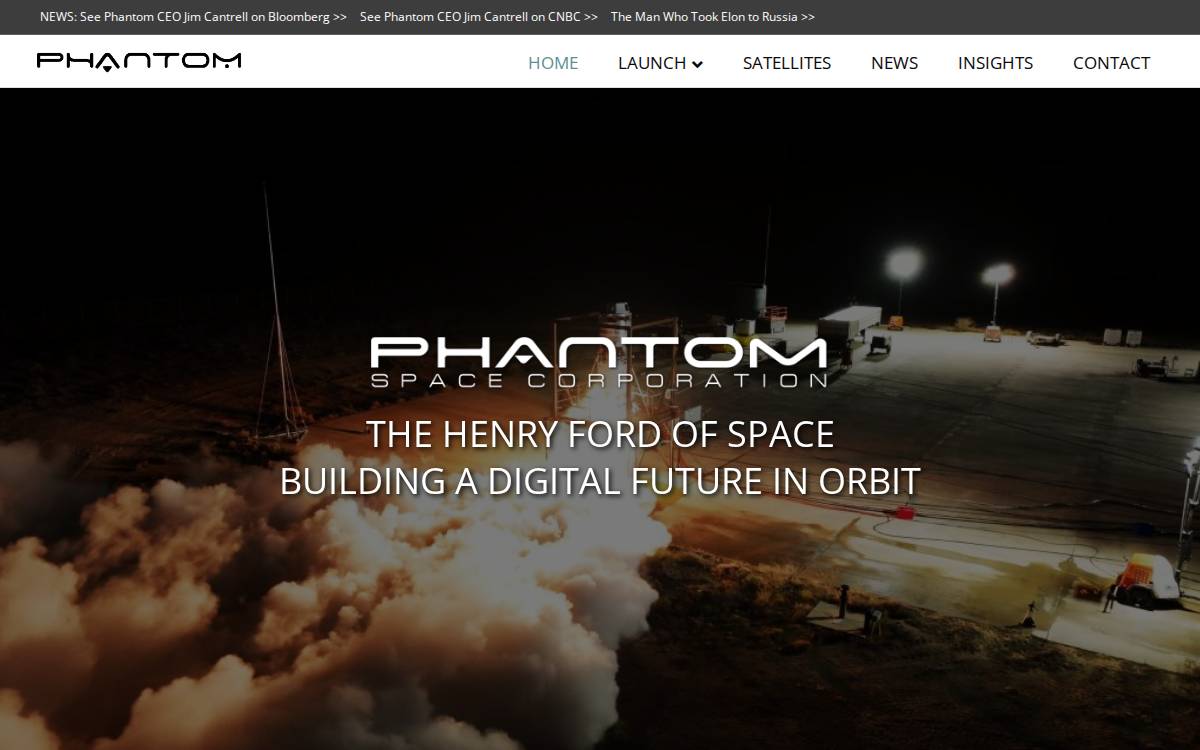Phantom Space website preview