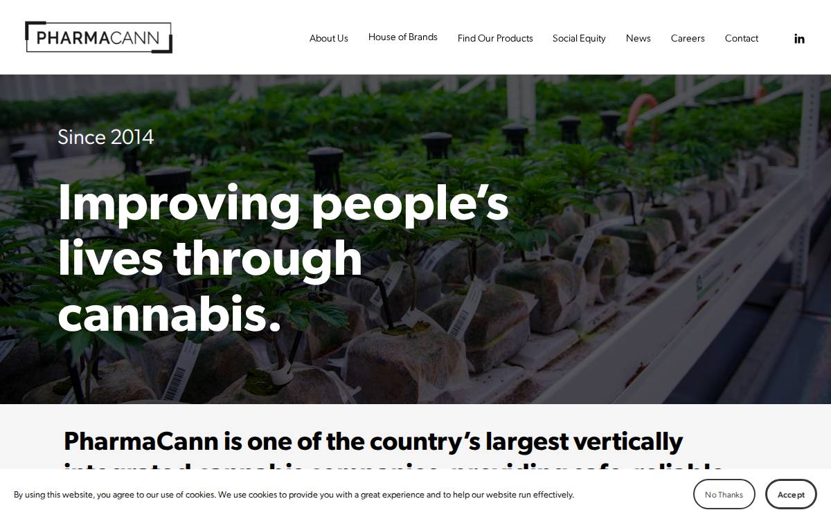 PharmaCann website preview