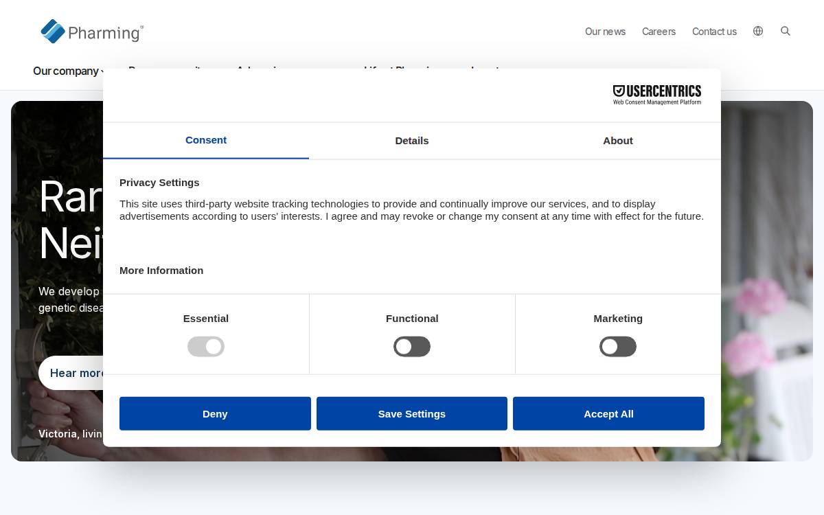 Pharming Group website preview