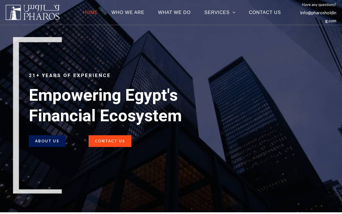 Pharos Holding website preview