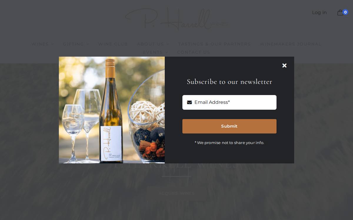 Pharrellwines website preview