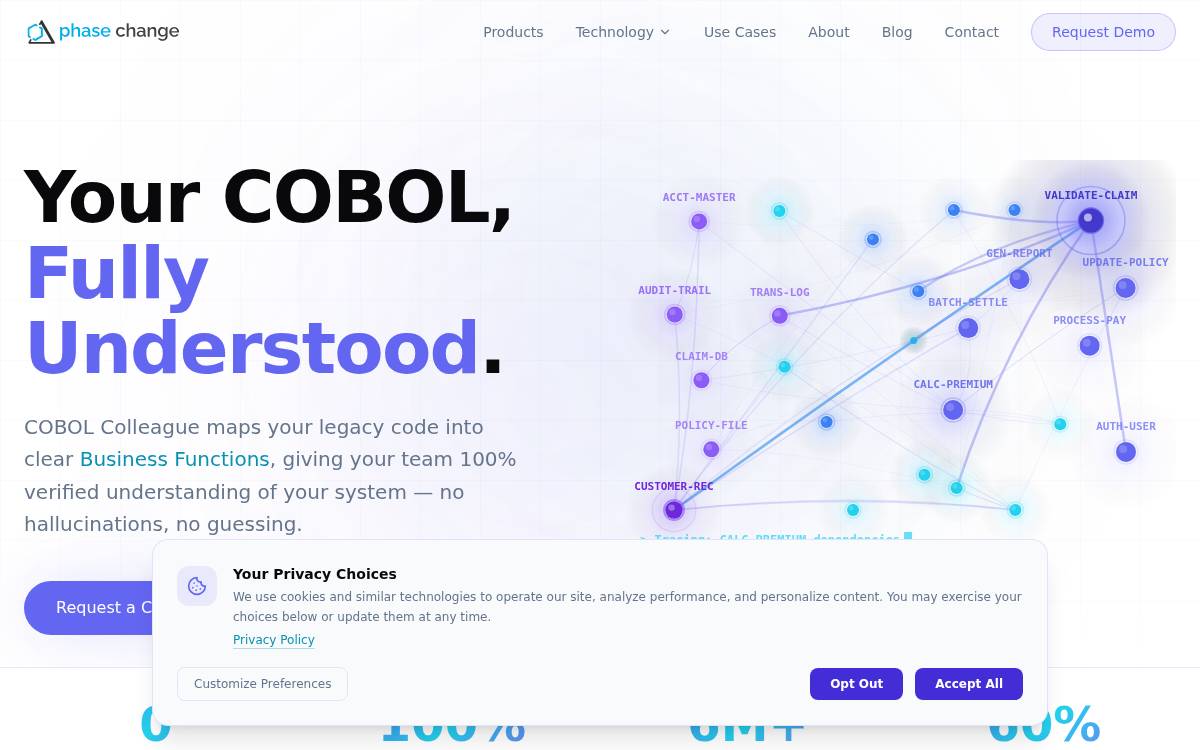 Phase Change Software website preview