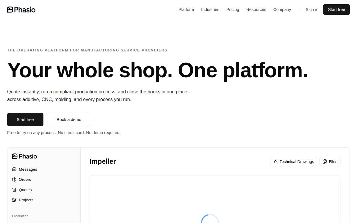 Phasio website preview