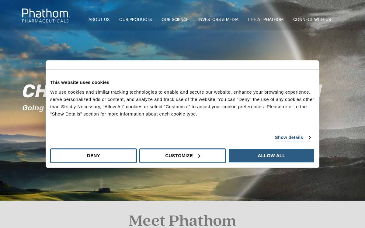 Phathom Pharmaceuticals website preview