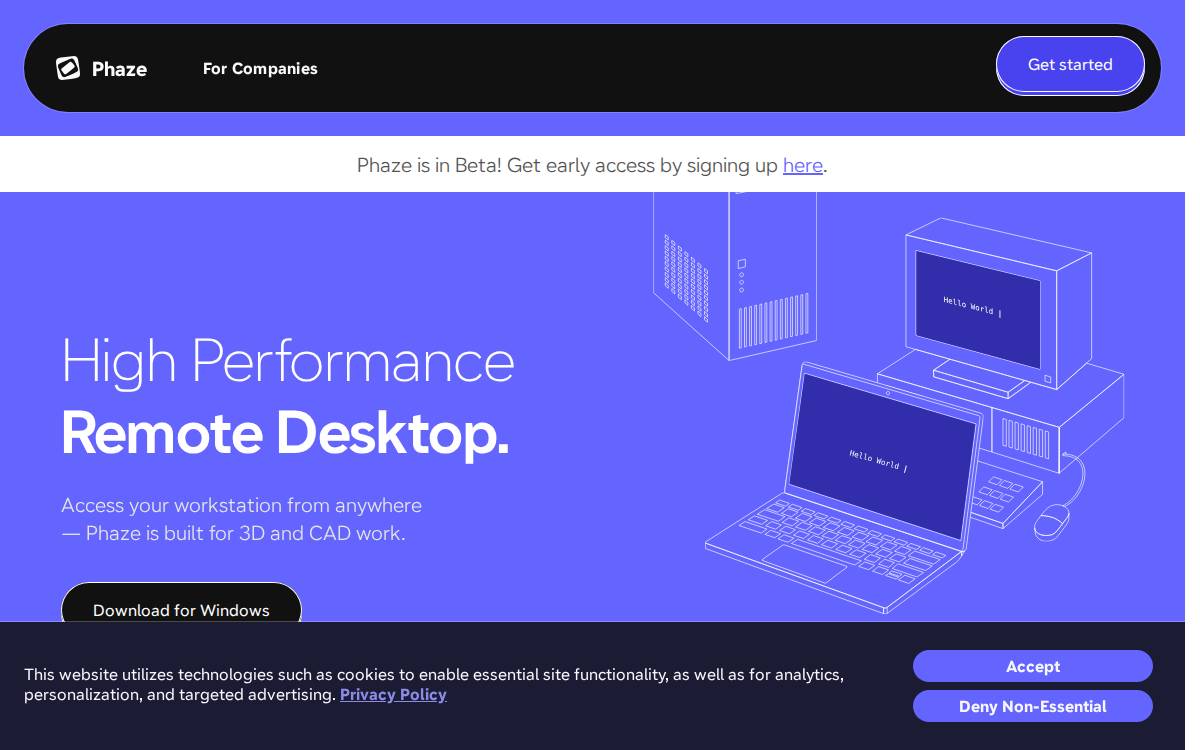 Phaze website preview