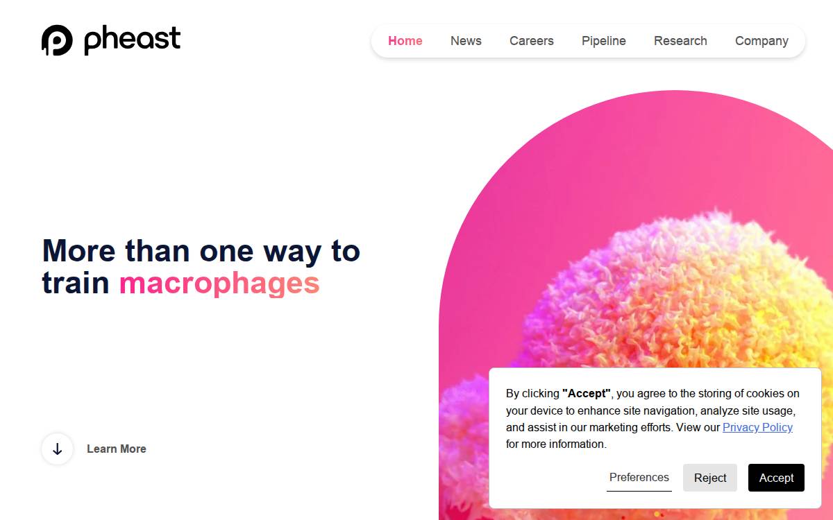 Pheast Therapeutics website preview