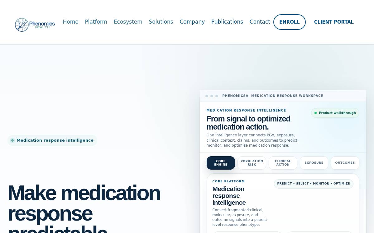 Phenomics Health website preview