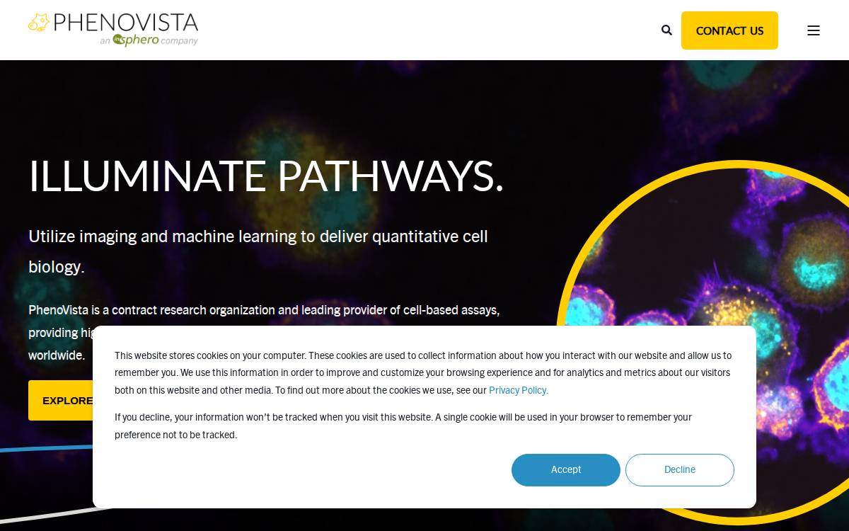 PhenoVista BioSciences website preview