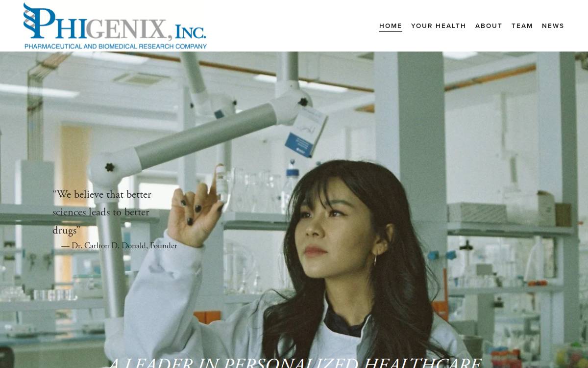 Phigenix website preview
