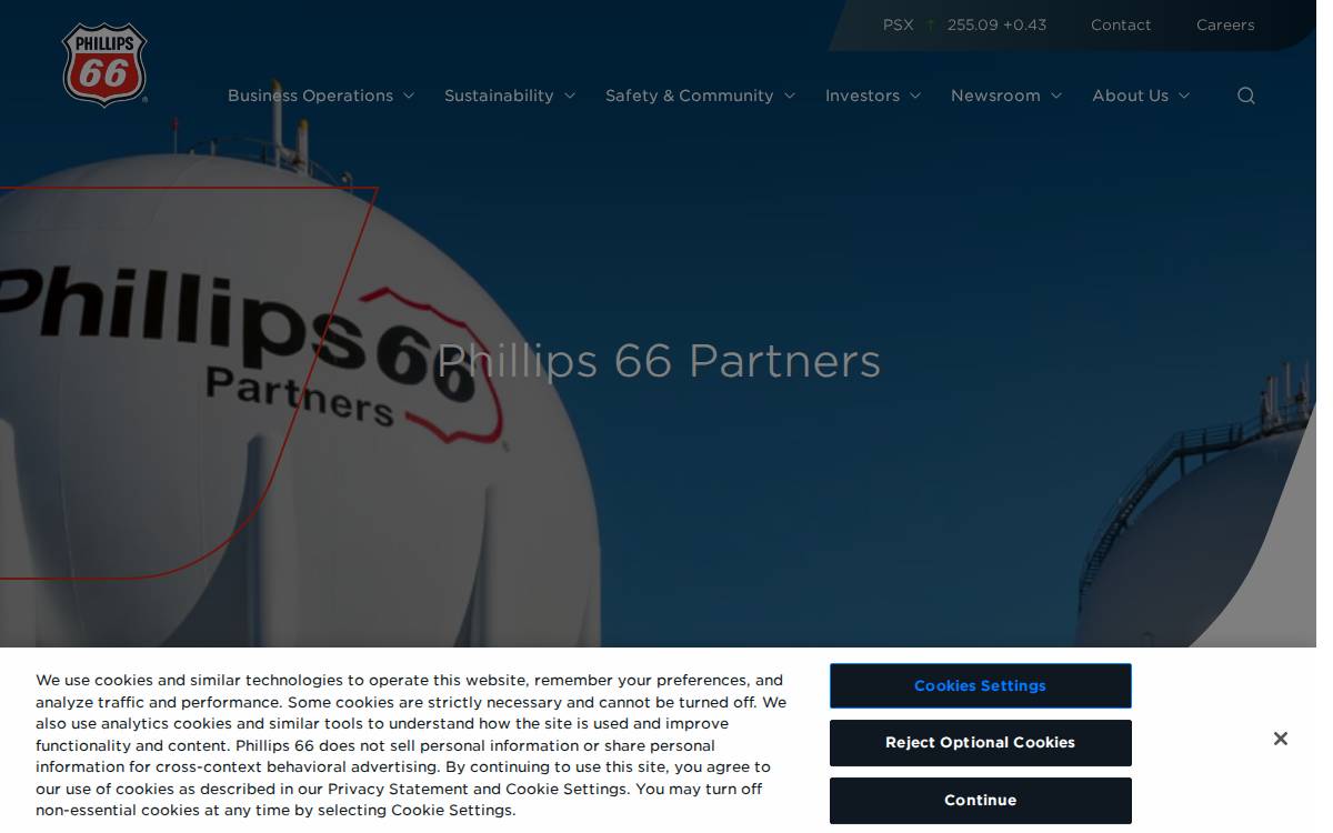 Phillips66Partners website preview