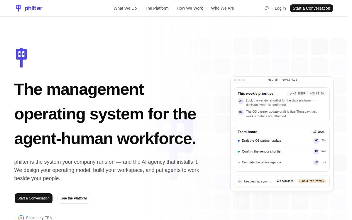 Philter website preview