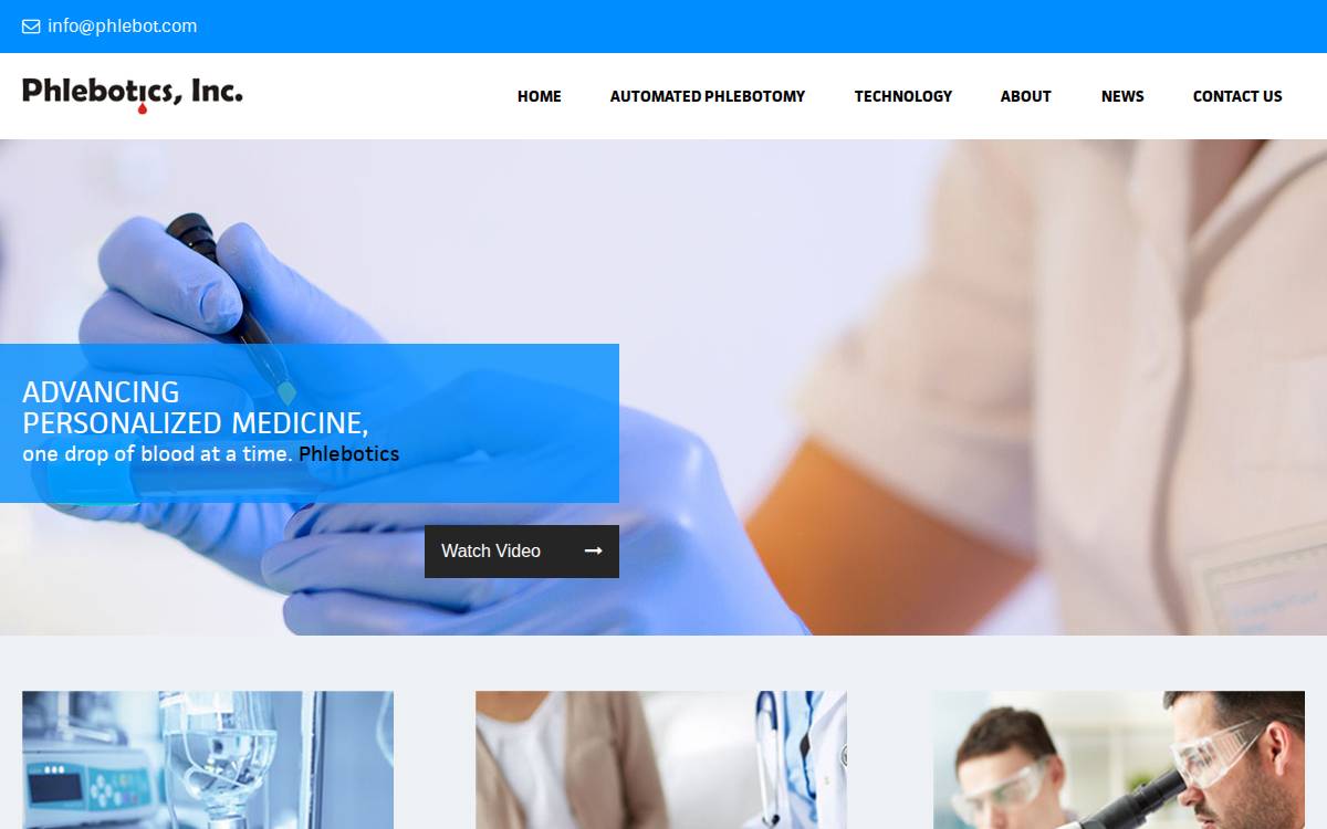 Phlebotics website preview
