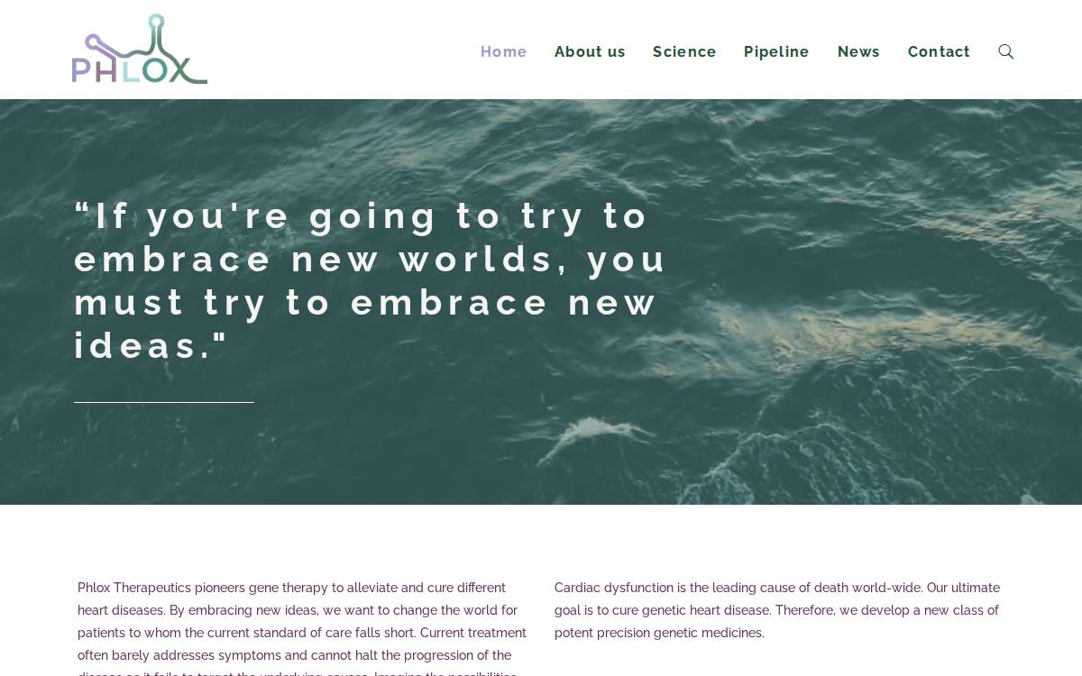 Phlox Therapeutics website preview