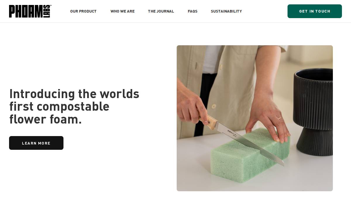 Phoam Labs website preview