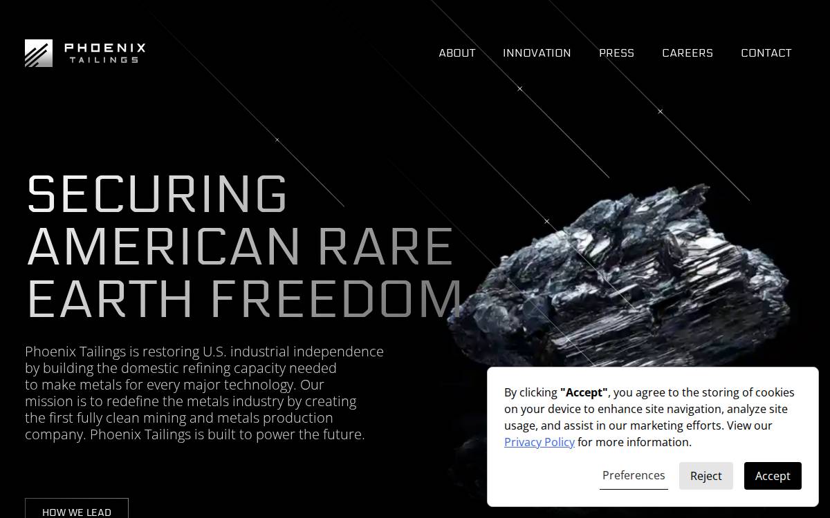 Phoenix Tailings website preview