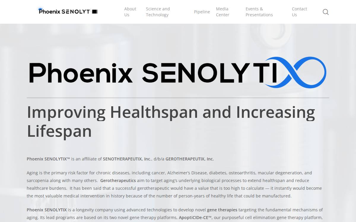 Phoenix SENOLYTIX website preview