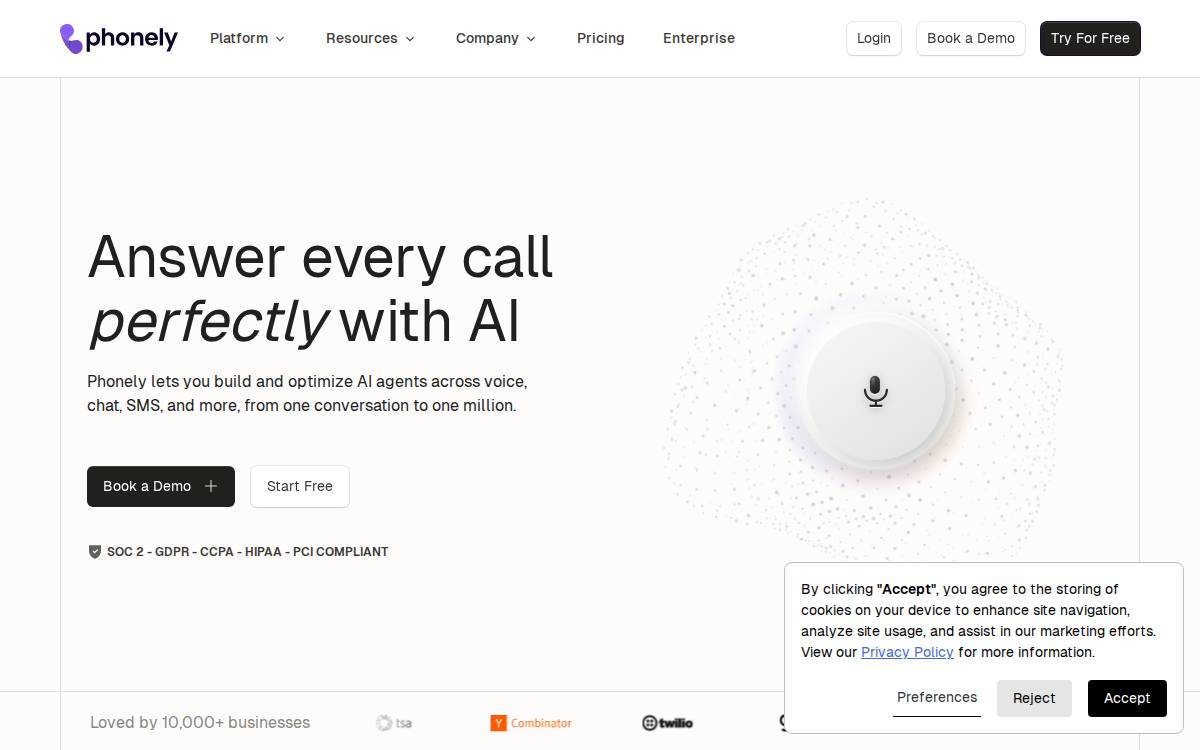 Phonely website preview
