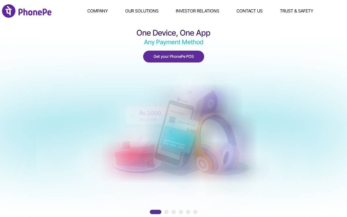 Phonepe website preview