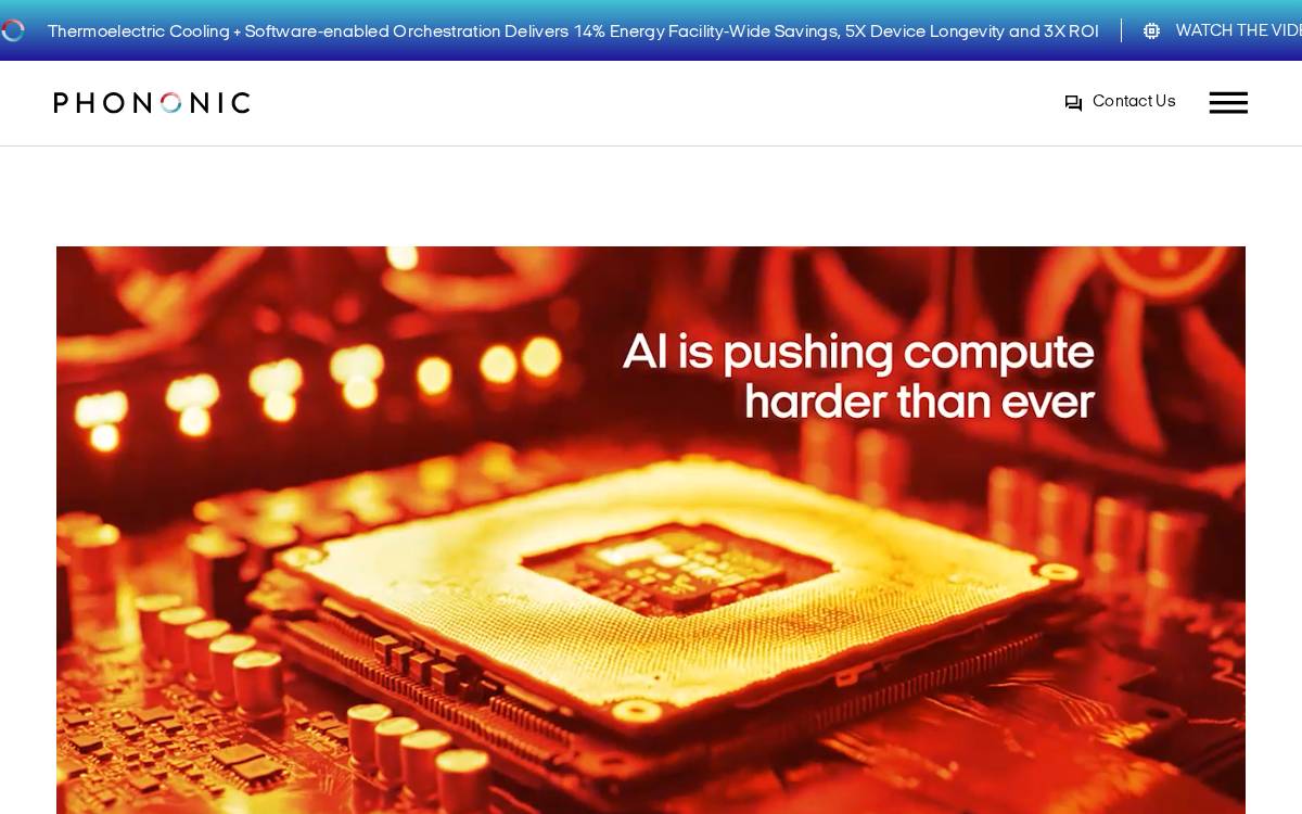 Phononic, Inc. website preview