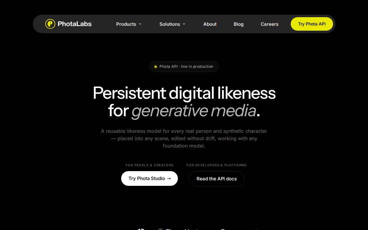 Phota Labs website preview