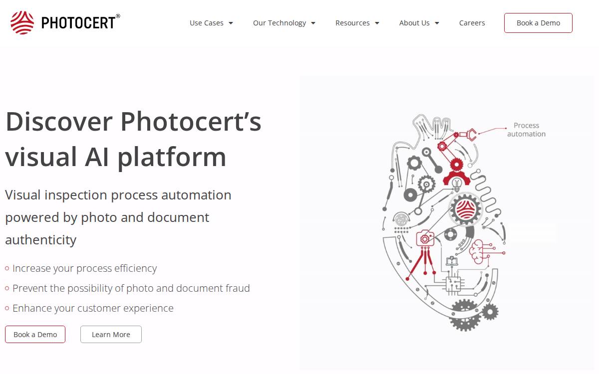 Photocert website preview