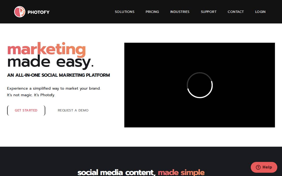 Photofy website preview