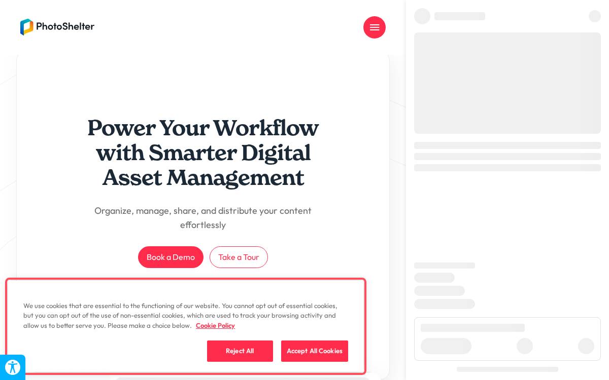 PhotoShelter website preview