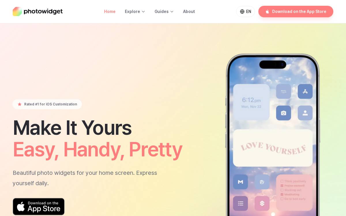 Photowidget website preview