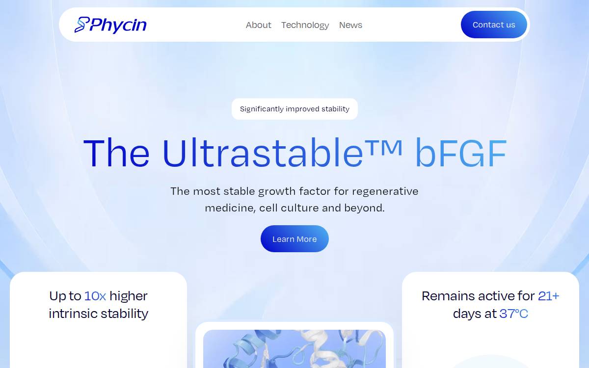 Phycin website preview