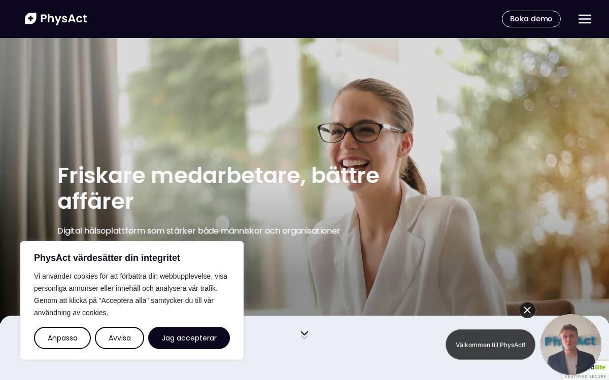 Physact website preview