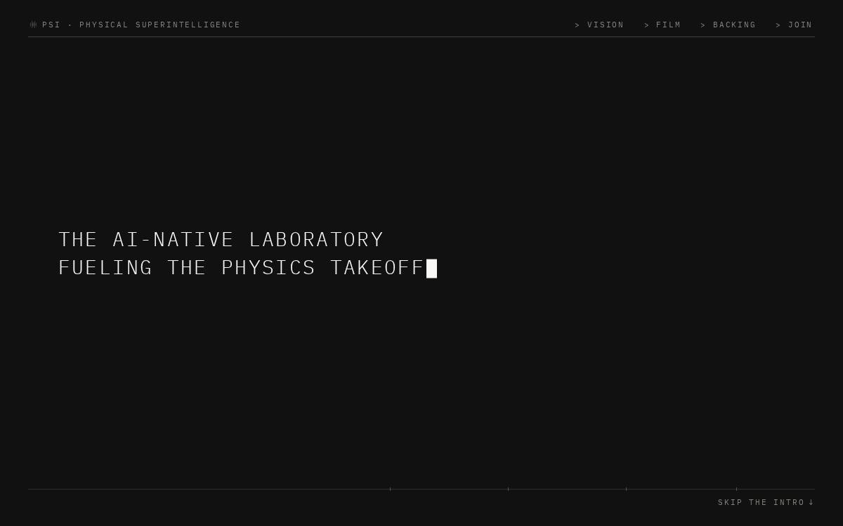 Physical Superintelligence Seed, 2026 website preview