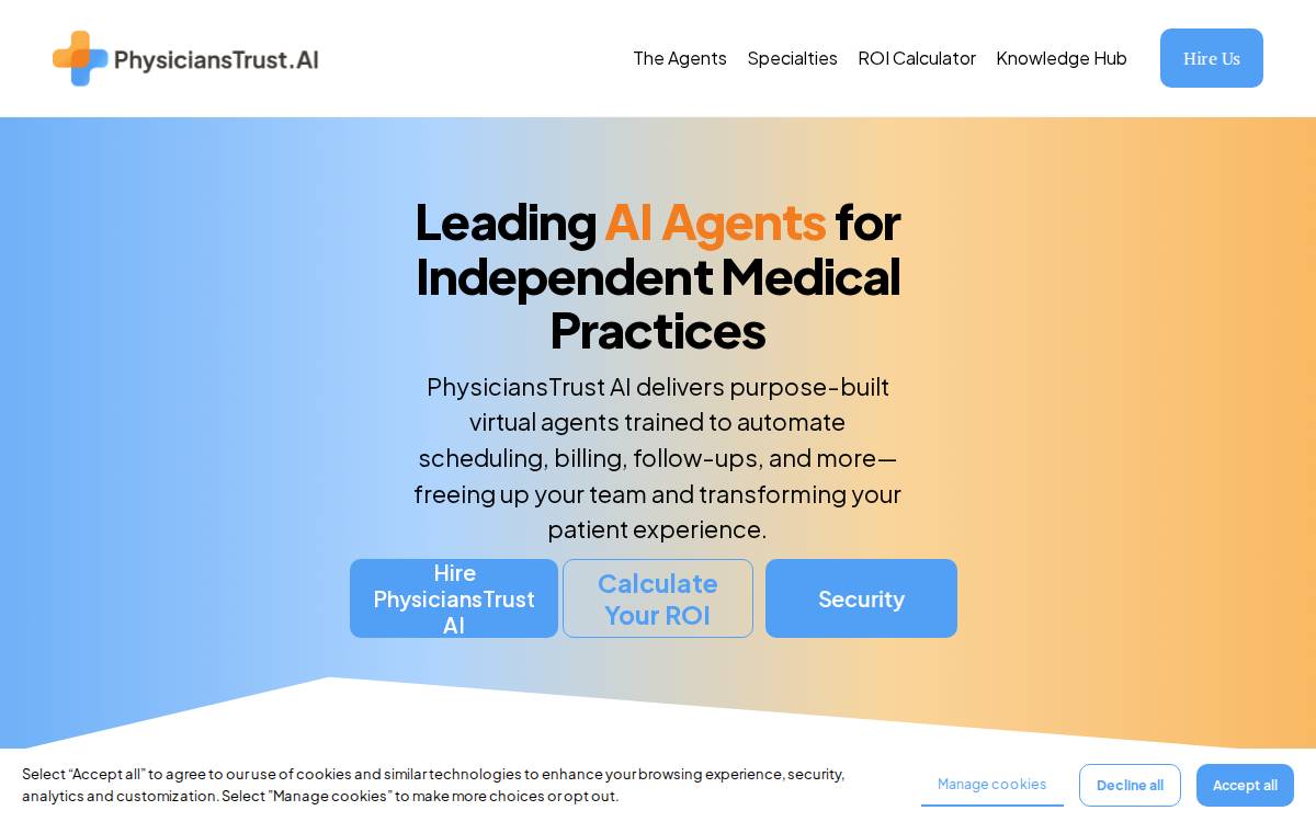 PhysiciansTrust.ai Health Tech website preview