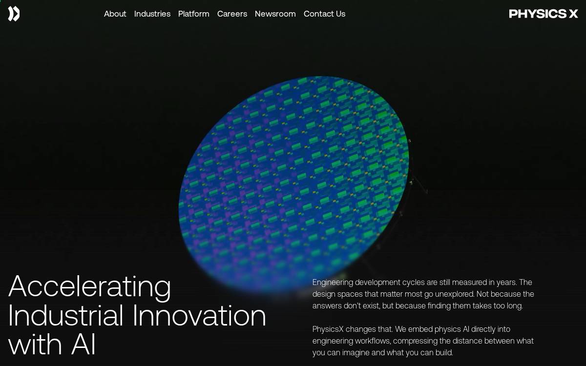PhysicsX website preview
