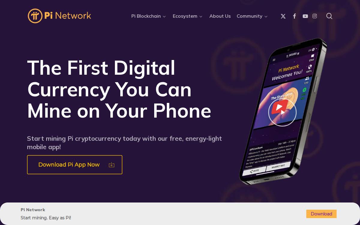 Pi network website preview