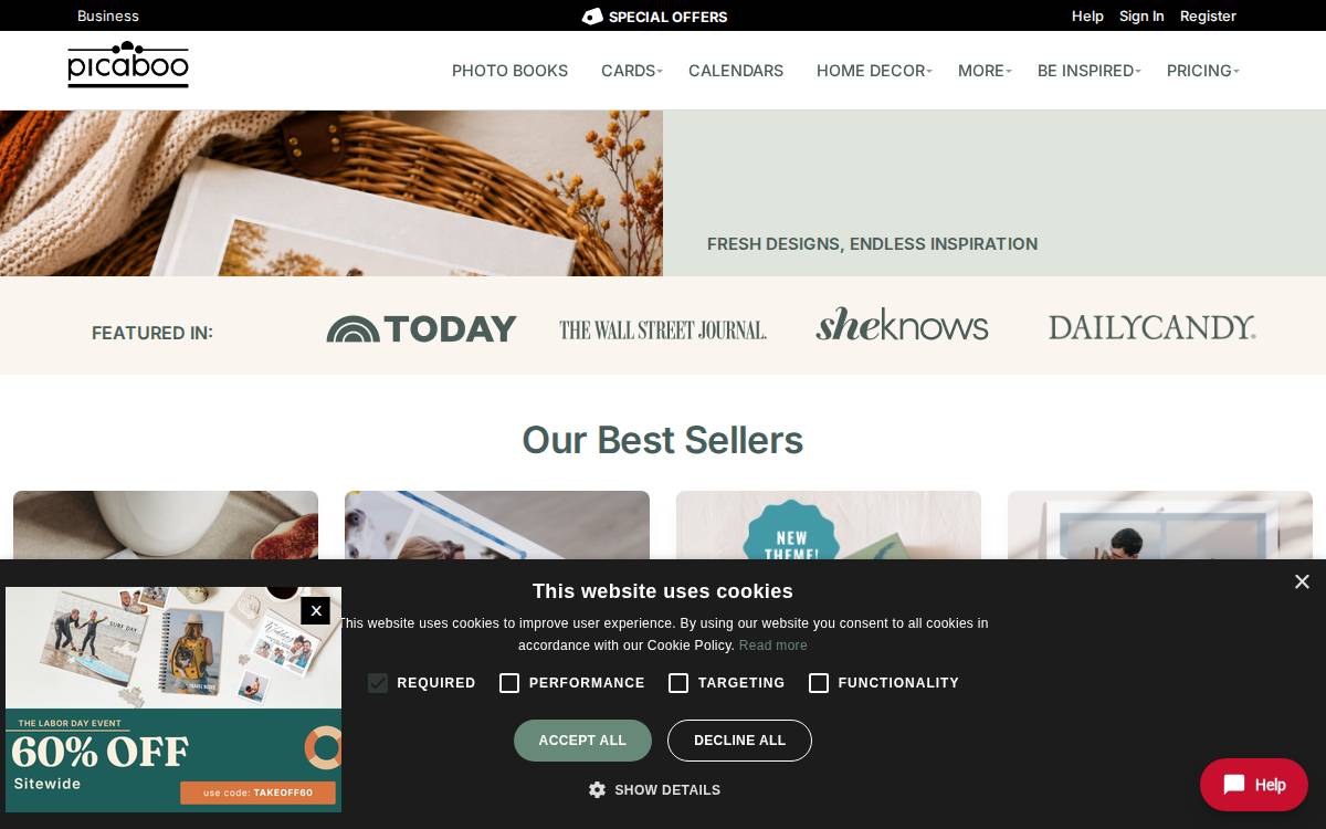 Picaboo website preview
