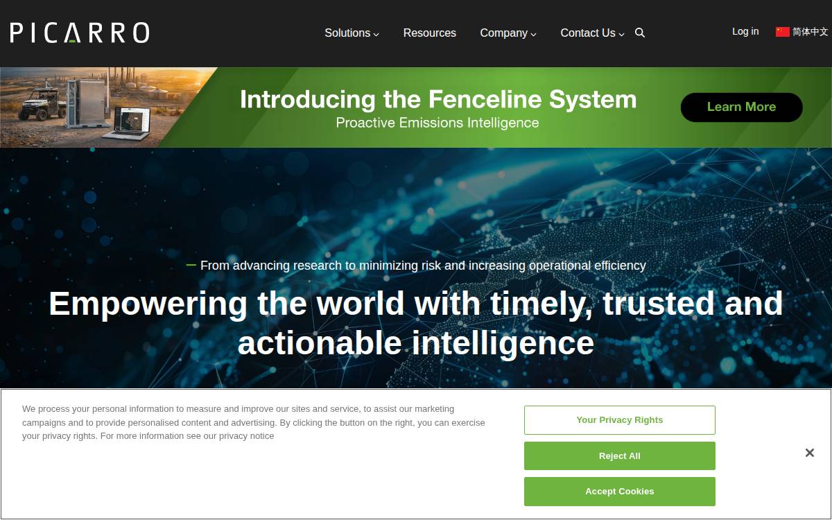 Picarro website preview