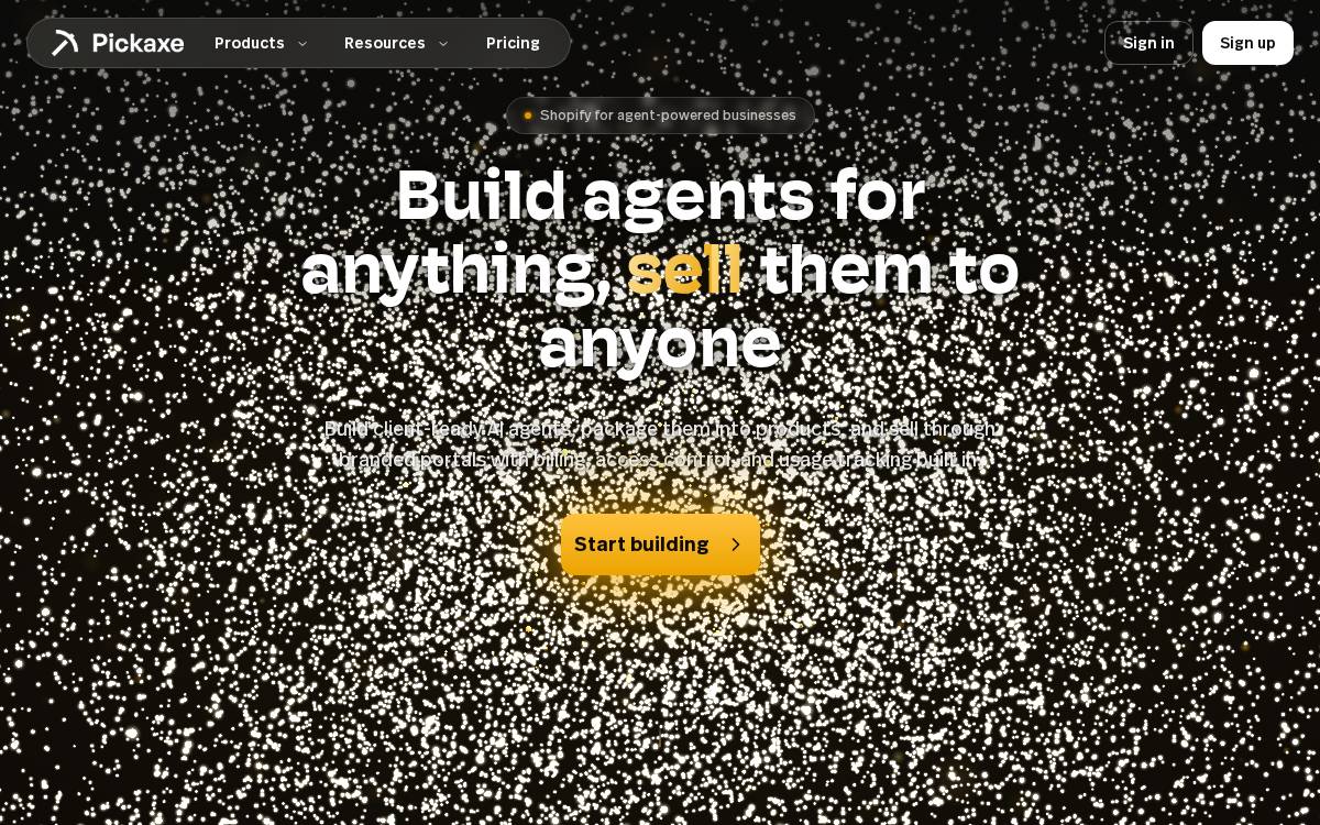 Pickaxe website preview