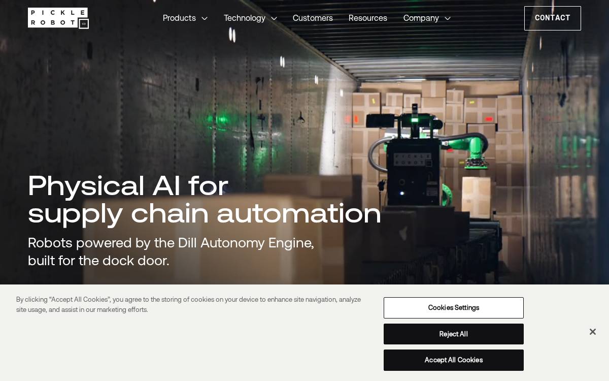 Pickle Robot website preview