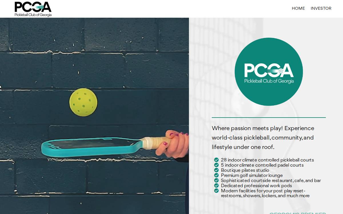 Pickleball Club of Georgia website preview