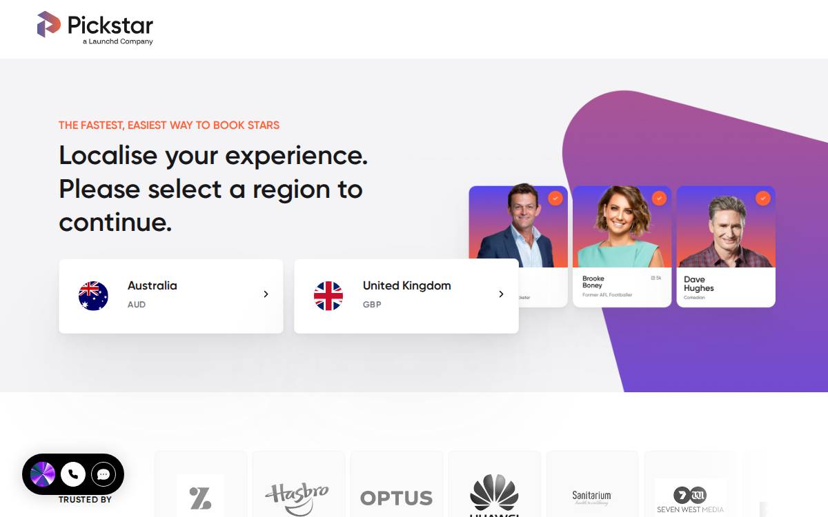 Pickstar website preview