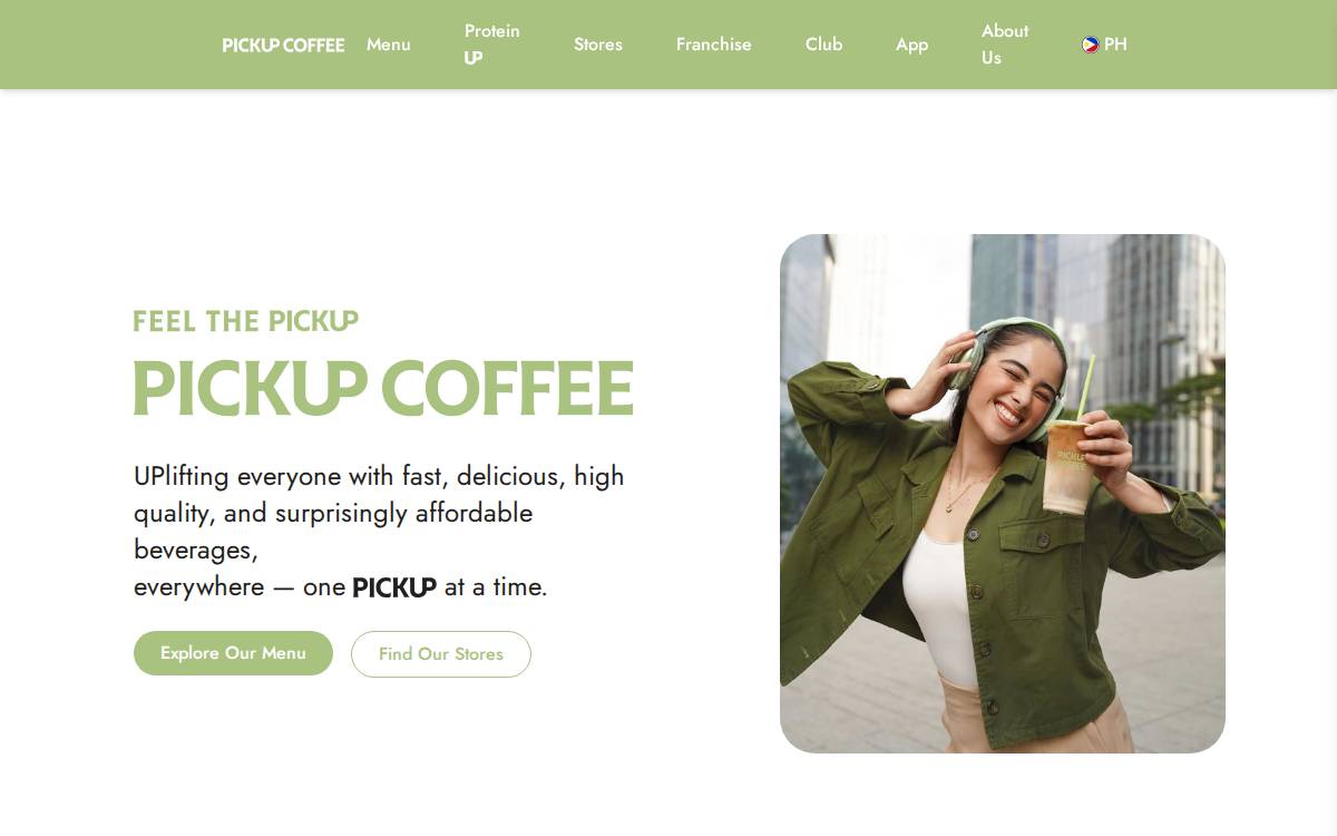 PickUp Coffee website preview