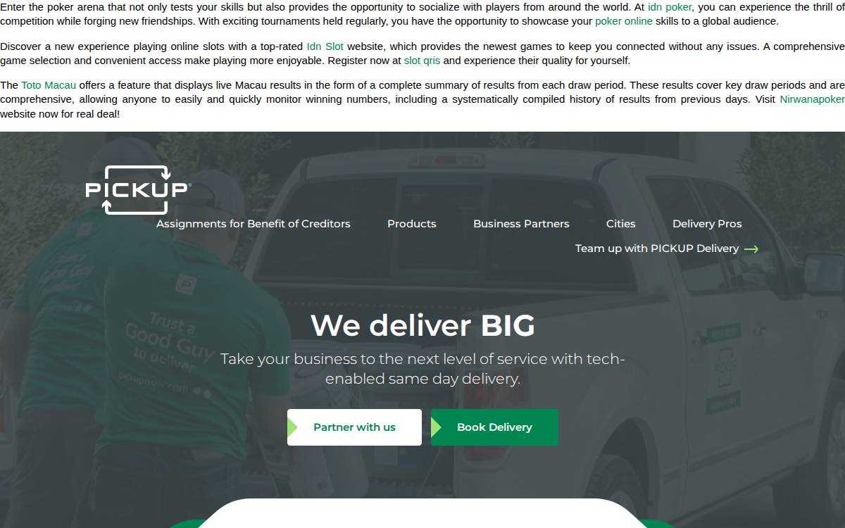Pickupnow website preview