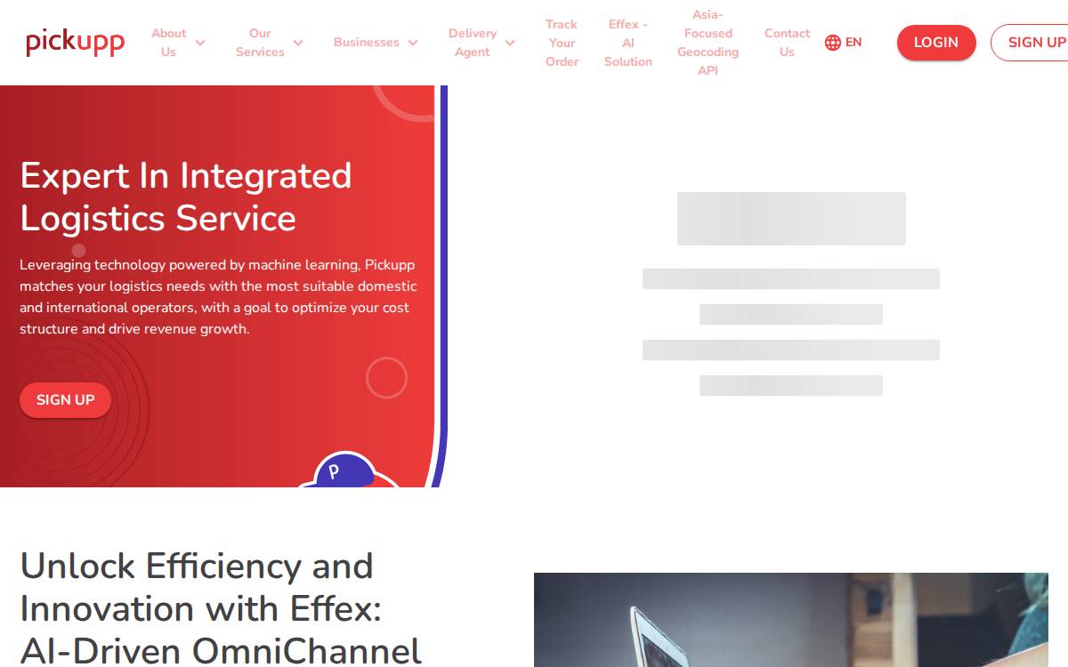 Pickupp website preview