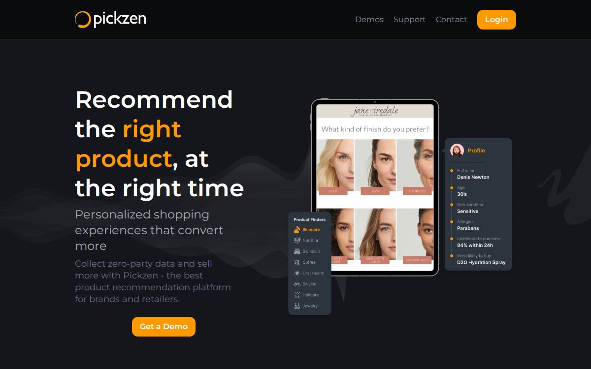 Pickzen website preview